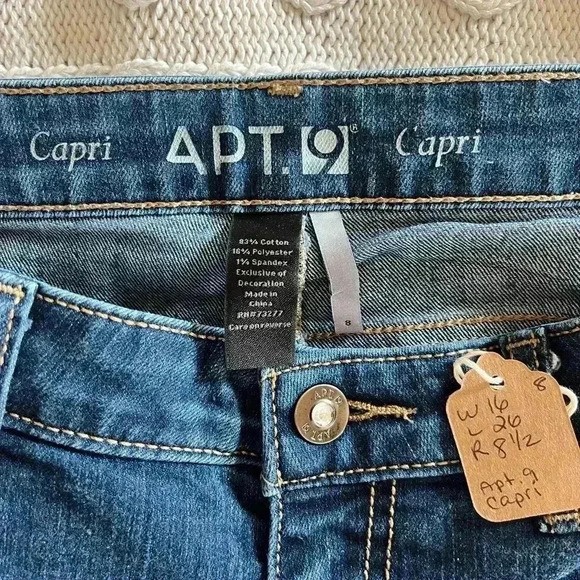 APT 9 Medium Wash Cropped Jeans Women’s Size 8 - Picture 9 of 11